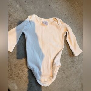 Hanna Anderson Cream Long Sleeve Baby Onesie